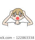 男孩抱著頭 122863338