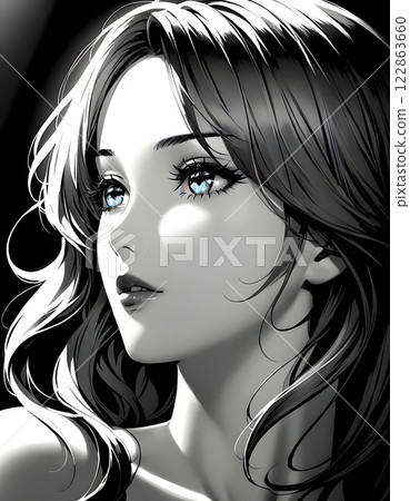 Black haired woman 122863660