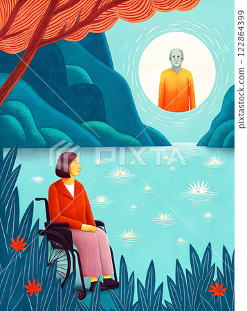 Reflection of Serenity A Beautiful Journey Through the Embrace of Natures Wonders 122864399