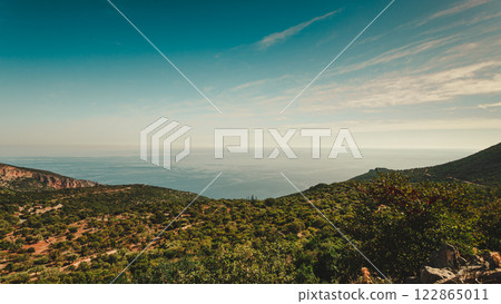 View from hills in Greece 122865011