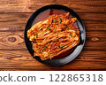 Traditional korean food kimchi photography . Top view 122865318