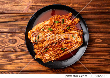 Traditional korean food kimchi photography . Top view 122865318