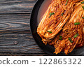 Traditional korean food kimchi photography . Top view 122865322