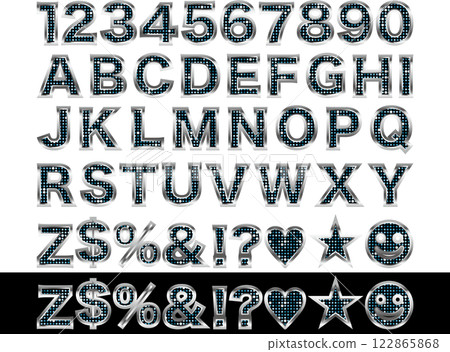 2 mirror tiles, 2 silver letter borders, 5 light blue 122865868