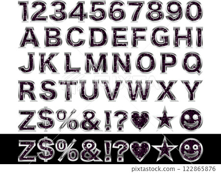 2 mirror tiles, 2 silver letter borders, 13 purple 122865876