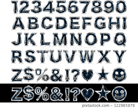 2 mirror tiles, 2 silver letter borders, 15 blue 122865878