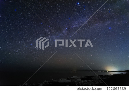 The Milky Way and drift ice on the coast The Milky Way and drift ice on the coast 122865889