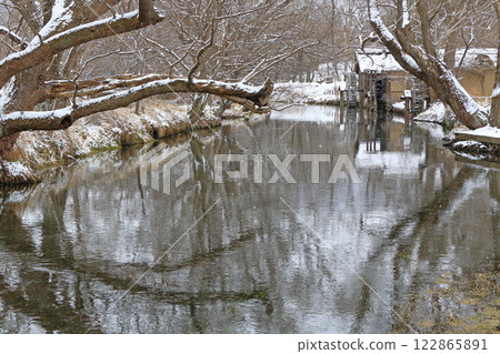 Daio Wasabi Farm - Watermill with snowy scenery Daio Wasabi Farm - Watermill with snowy scenery 122865891
