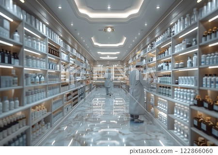 pharmacist preparing and dispensing medications in a hospital pharmacy pharmacist preparing and dispensing medications in a hospital pharmacy 122866060