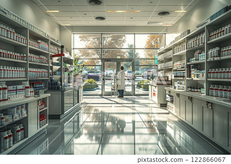pharmacist preparing and dispensing medications in a hospital pharmacy 122866067
