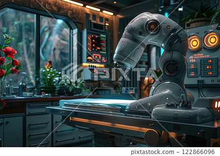 surgeon using robotic arms to perform a minimally invasive procedure surgeon using robotic arms to perform a minimally invasive procedure 122866096