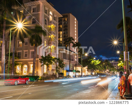 Waikiki Kalakaua Avenue at night Waikiki Kalakaua Avenue at night 122866775