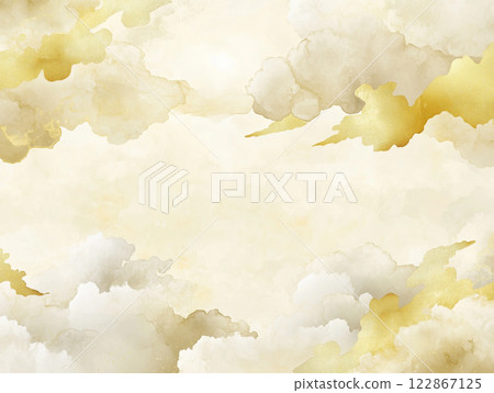 乳白色和金色的雲彩背景 122867125