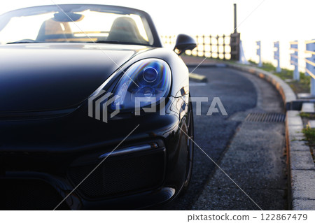 Glossy black open car Glossy black open car 122867479