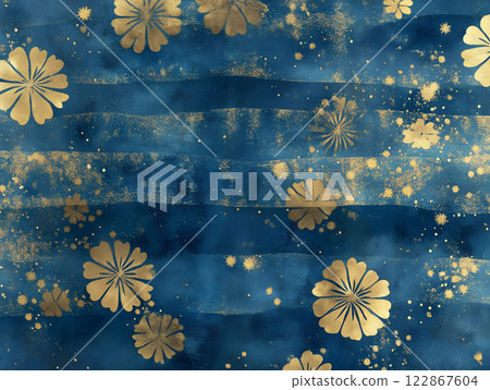 琳派風格菊花背景 琳派風格菊花背景 122867604