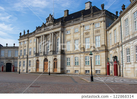 Amalienborg, the palace and residence in Copenhagen of the queen of Denmark. Amalienborg, the palace and residence in Copenhagen of the queen of Denmark. 122868314