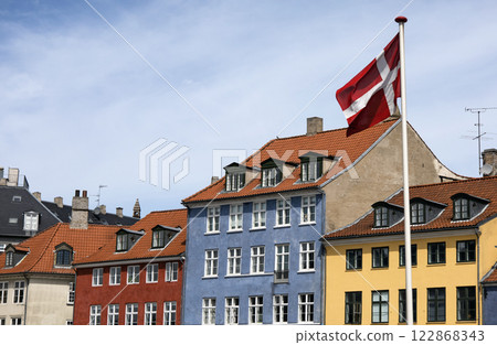 Old Nyhaven port, famous place in Copenhagen, Denmark. Old Nyhaven port, famous place in Copenhagen, Denmark. 122868343