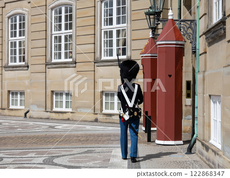 Royal Guard in Amalienborg Castle in Copenhagen, Denmark. Royal Guard in Amalienborg Castle in Copenhagen, Denmark. 122868347