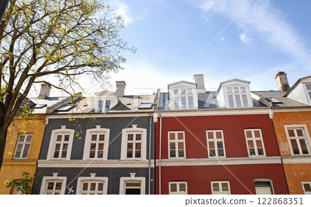 House facade in Copenhagen, Denmark. Real estate investment. 122868351