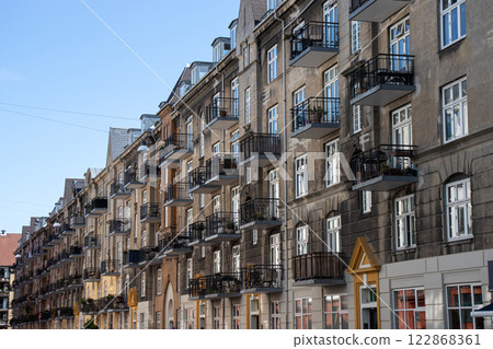 Copenhagen Denmark facades of old houses christianshavn canal 122868361