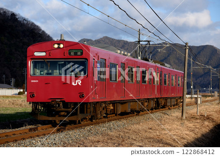 Two 103 series 3500 series local trains running on the Bantan Line Two 103 series 3500 series local trains running on the Bantan Line 122868412