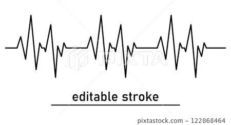 Heart pulse. Heart cardiogram line icon. Heart rhythm graph. Heartbeat line. Medicine, Healthcare. Editable Stroke 122868464