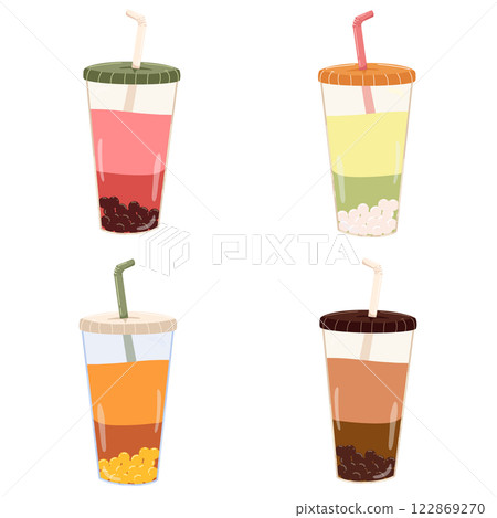 Collection of vector bubble tea cups Collection of vector bubble tea cups 122869270