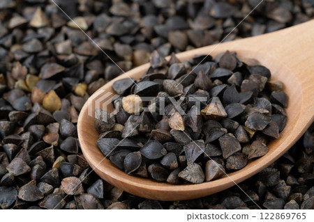 蕎麥特寫(帶殼的蕎麥種子) 蕎麥特寫(帶殼的蕎麥種子) 122869765