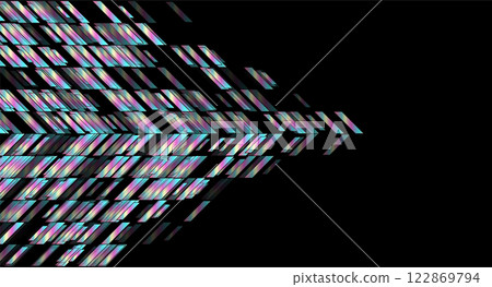 Holographic glossy arrows geometric abstract tech background 122869794
