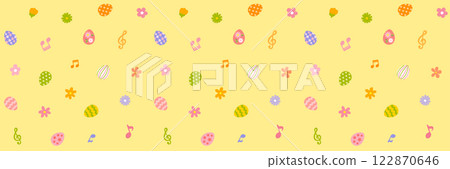 Easter image Yellow background material Horizontal 122870646