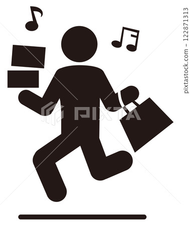 Shopping person pictogram Shopping person pictogram 122871313