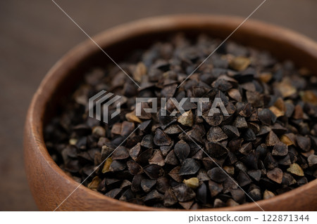 蕎麥特寫(帶殼的蕎麥種子) 蕎麥特寫(帶殼的蕎麥種子) 122871344