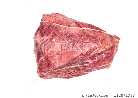 Raw Wild Boar meat, fresh Game Meat Isolated on white background. top view 122871758