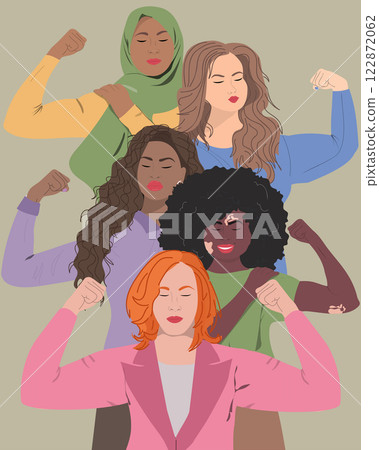 A group of beautiful women with different nationalities.  122872062