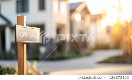 Luxury real estate "for sale" sign 122872103