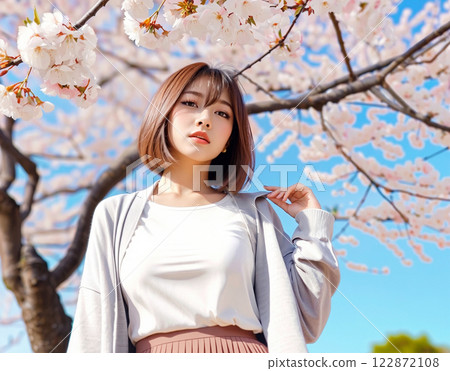 櫻花,春風中的女子肖像 2 櫻花,春風中的女子肖像 2 122872108