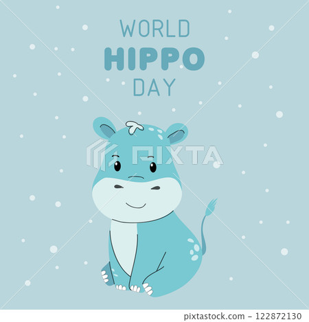 banner, vector, hippopotamus 122872130