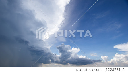 blue sky background with white clouds cumulus floating soft focus, copy space blue sky background with white clouds cumulus floating soft focus, copy space 122872141
