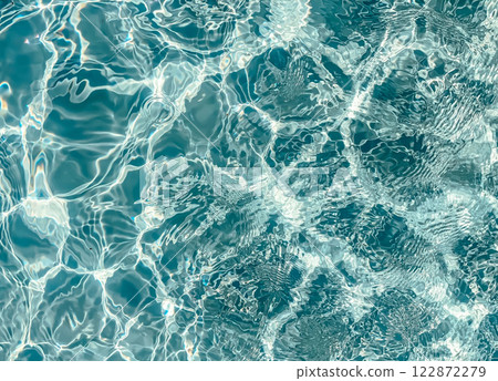 Pool water texture. Background in summer vacation concept. Photo of water. 122872279