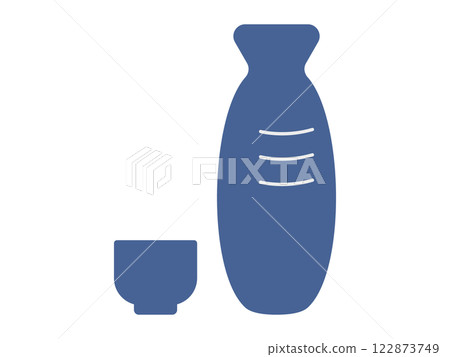 酒瓶和酒杯的插圖 122873749