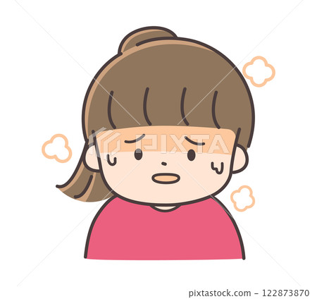 A girl feeling short of breath 122873870