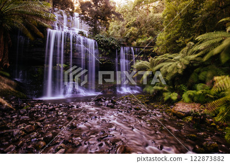 Russell Falls in Mt Field National Park Tasmania Australia Russell Falls in Mt Field National Park Tasmania Australia 122873882