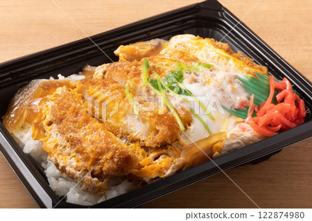 Pork cutlet on rice  122874980