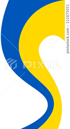 Vertical Ukrainian flag is flowing on a transparent background. Abstract story for Independence day of Ukraine. Vector illustration 122875051