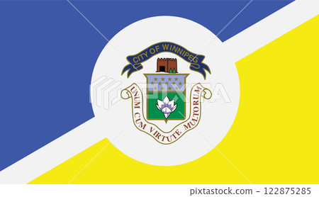 Official flag of Winnipeg. City of Canada. Illustration 122875285