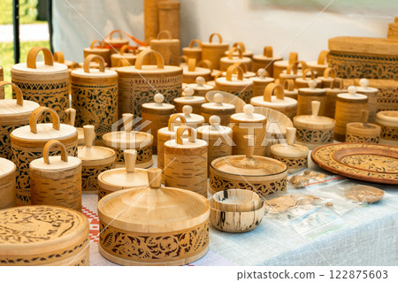 Intricate Birch Bark Boxes 122875603