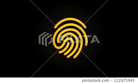 黃金指紋圖標 122875945