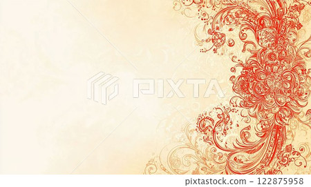 優雅的背景與紅色的裝飾圖案 優雅的背景與紅色的裝飾圖案 122875958