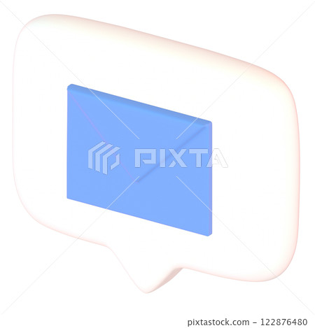 郵件標記語音泡沫 3D 圖標 郵件標記語音泡沫 3D 圖標 122876480