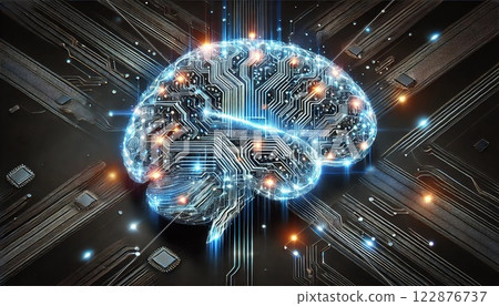 Simple artificial intelligence in technology concept Simple artificial intelligence in technology concept 122876737